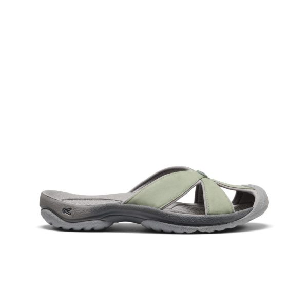 Women's Bali Leather Slide Sandal | Lily Pad/Steel Grey